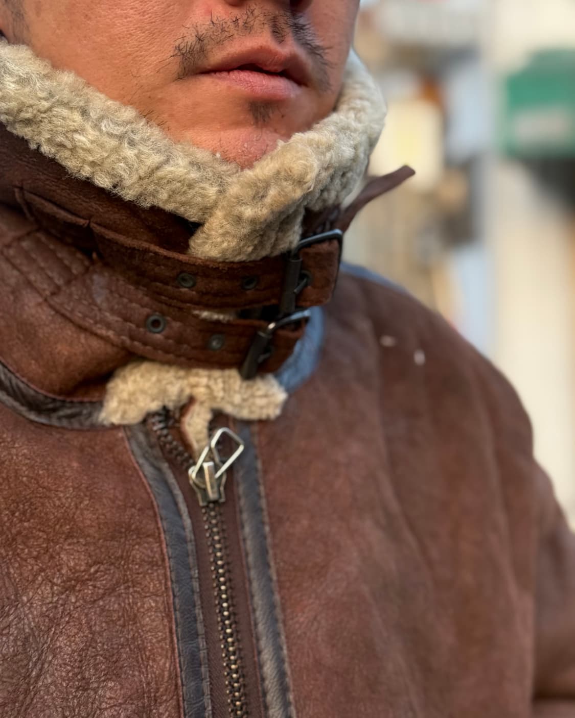 80-90‘s 빈티지 타입 B-3 시어링 레더 플라이트 자켓 L 상품이미지10