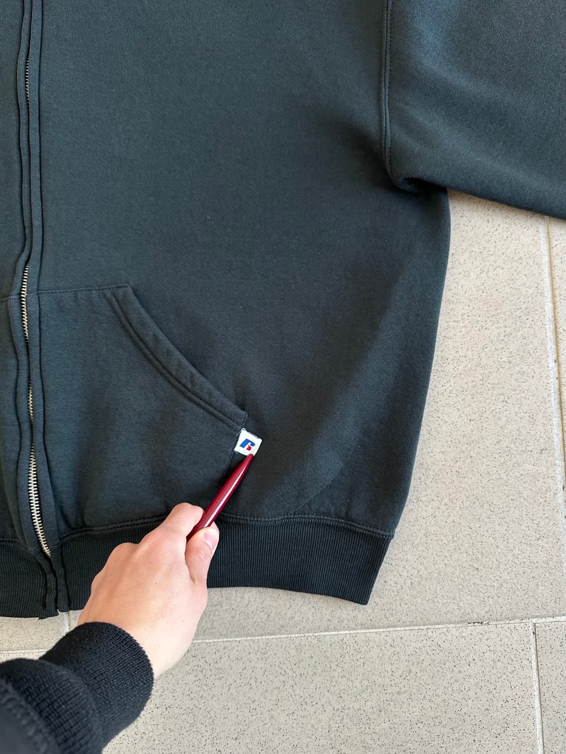 00s 빈티지 러셀 후드집업 다크그린 XL 상품이미지3