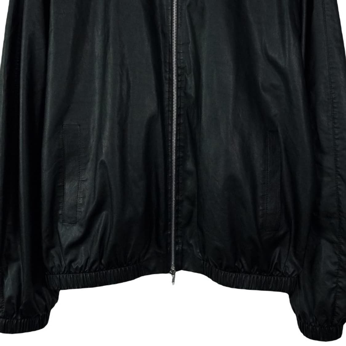 [도프제이슨] 오버핏 비건 레더 블루종 집업 자켓 블랙 M19730 상품이미지5