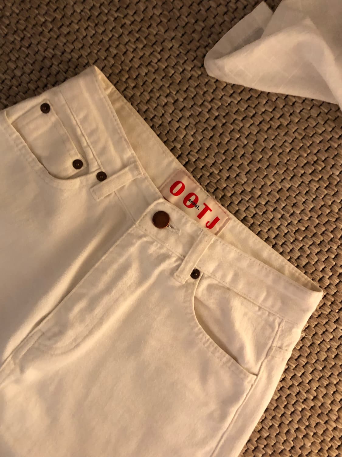 OOTJ 화이트 데님 팬츠 S 상품이미지1