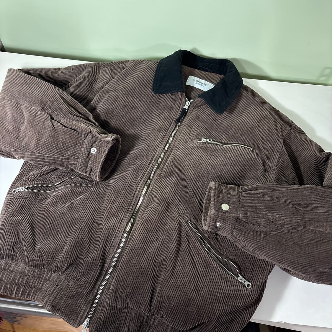 100-105 코드그라피 브라운 코듀로이 봄버 워크자켓 상품이미지1