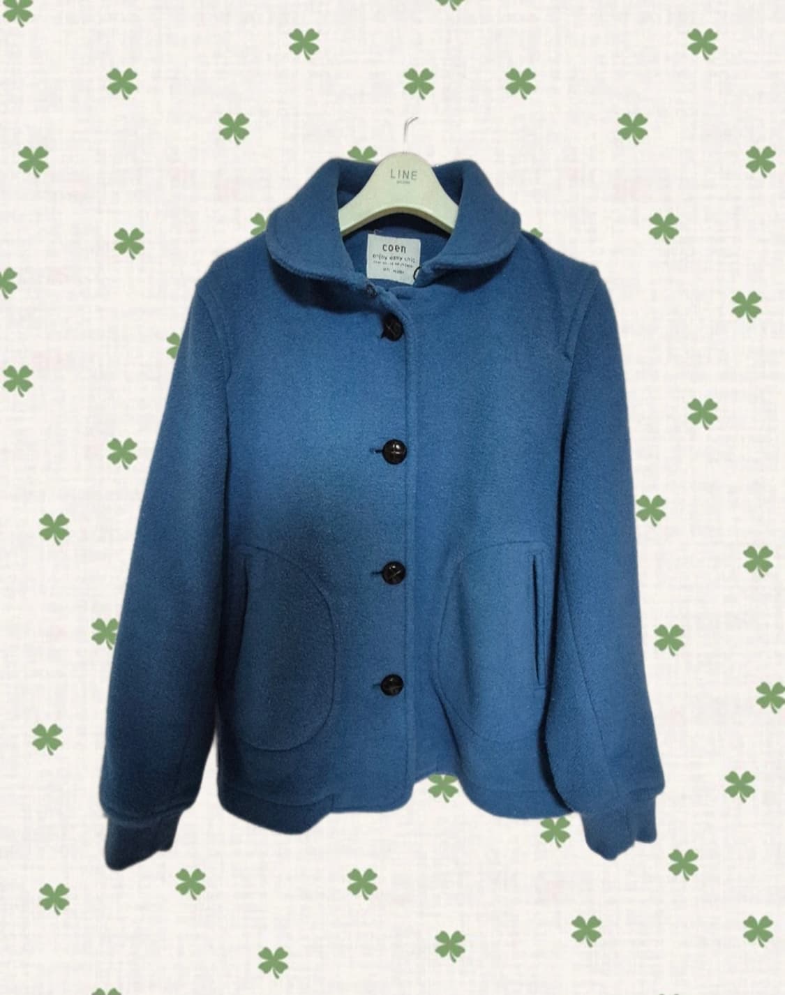 모리노가토 빈티지 모리걸 블루 사와코 숏 코트 상품이미지1