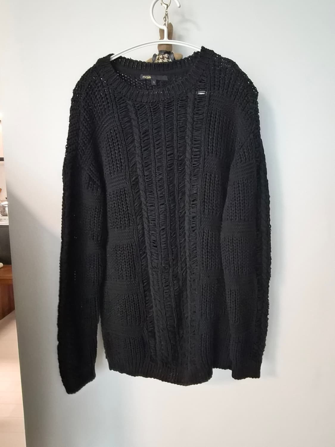 [Maje] 마쥬 정품 블랙 펀칭 꽈배기 니트 (사이즈 1) 상품이미지3