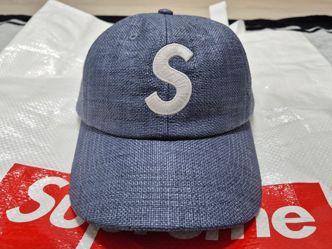 (os) 슈프림 라피아 S로고 캡 6패널 모자 네이비 Supreme 상품이미지2