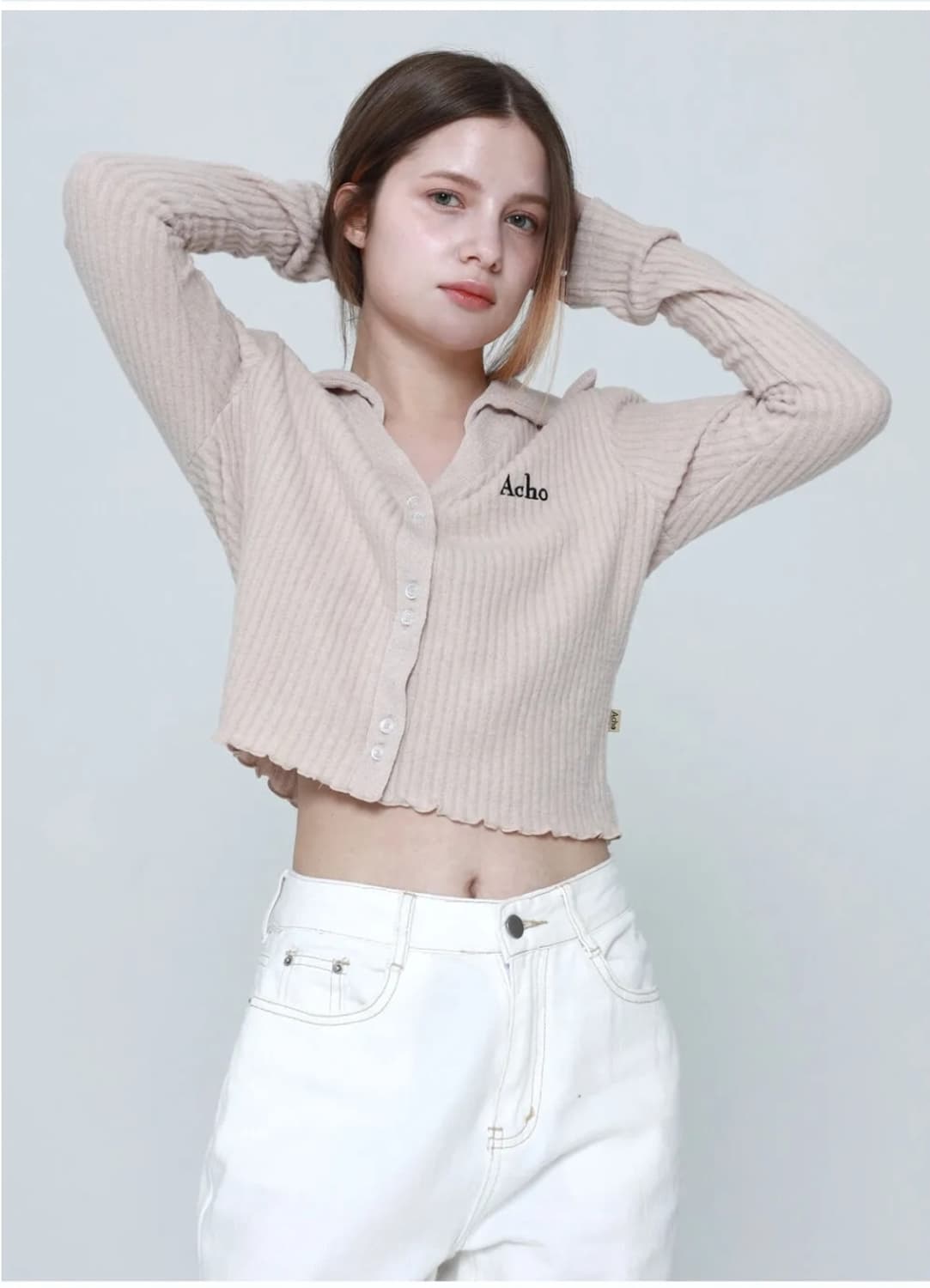 [새상품] acho 아쵸 기모 카라 니트가디건 상품이미지5