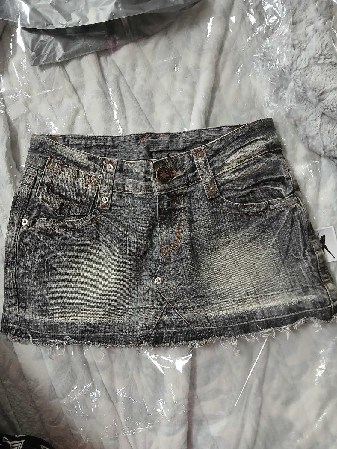 비갸루 Y2K그레이 워싱미니스커트 상품이미지3