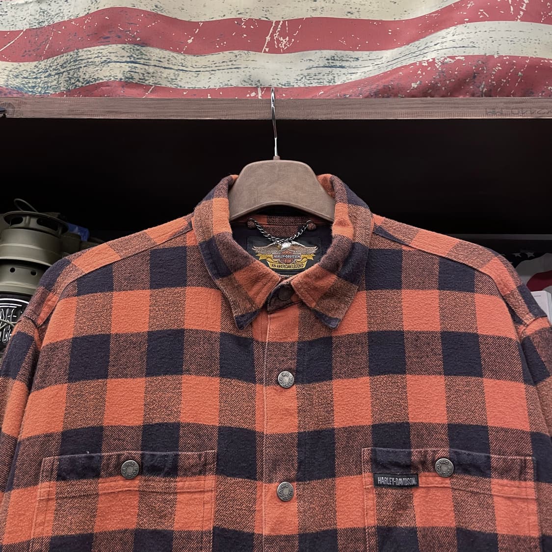 할리데이비슨 멀티 체크 리벳 버튼 플란넬 셔츠 상품이미지3