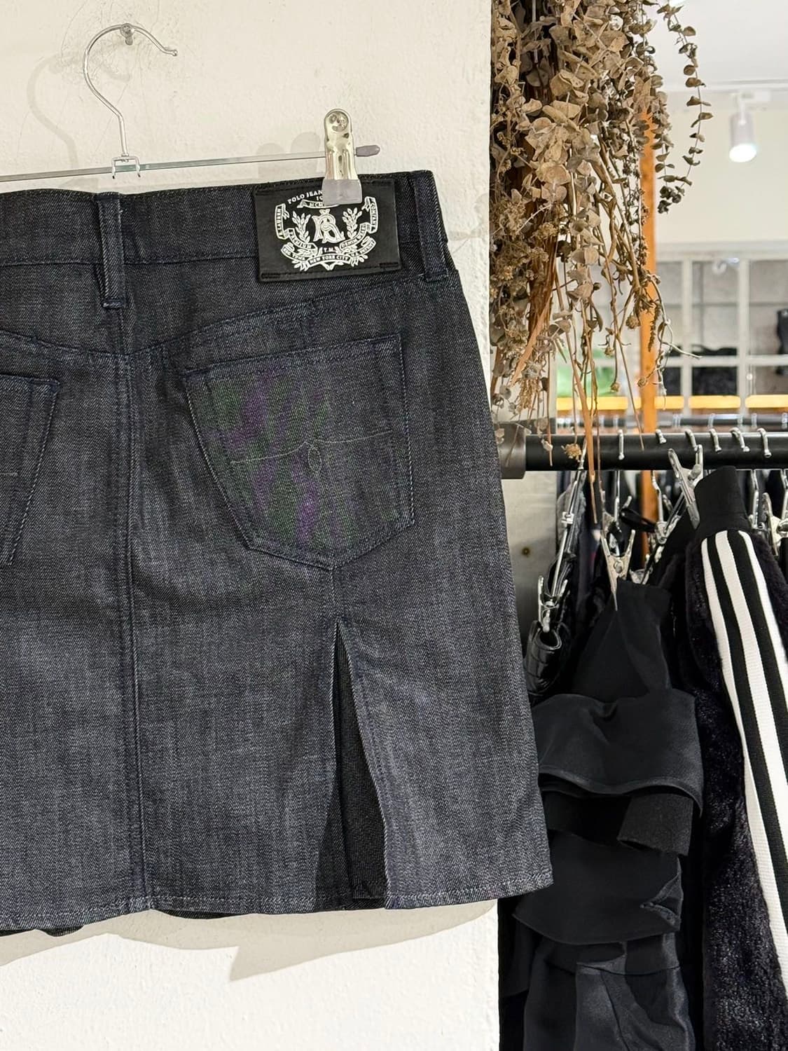 폴로 진스 흑청 플리츠 미니 스커트  상품이미지6