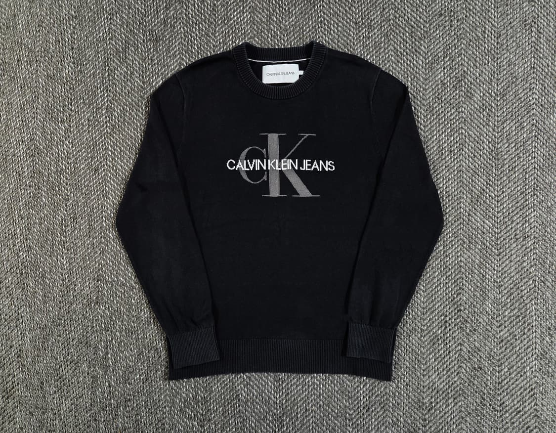 캘빈클라인 CK 로고 인타르시아 니트 스웨터 상품이미지1
