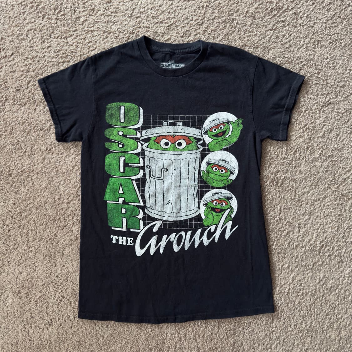 빈티지 세서미 스트리트 오스카 더 그라우치 공식 티셔츠 상품이미지1