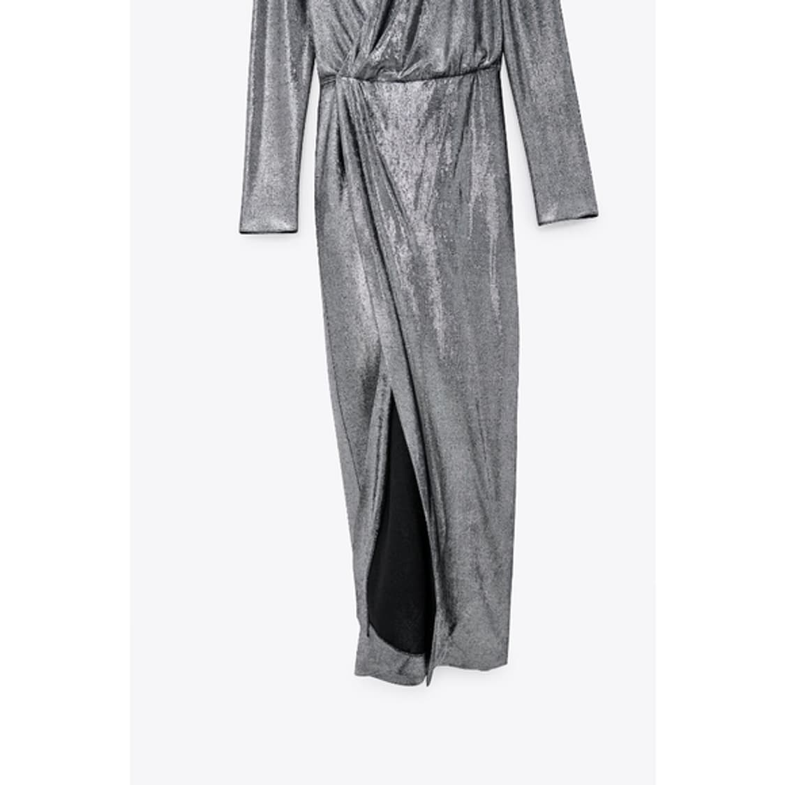 새상품) 자라 실버 메탈릭 맥시 드레스 XS 연말프롬파티 연주회 롱원피스 상품이미지4