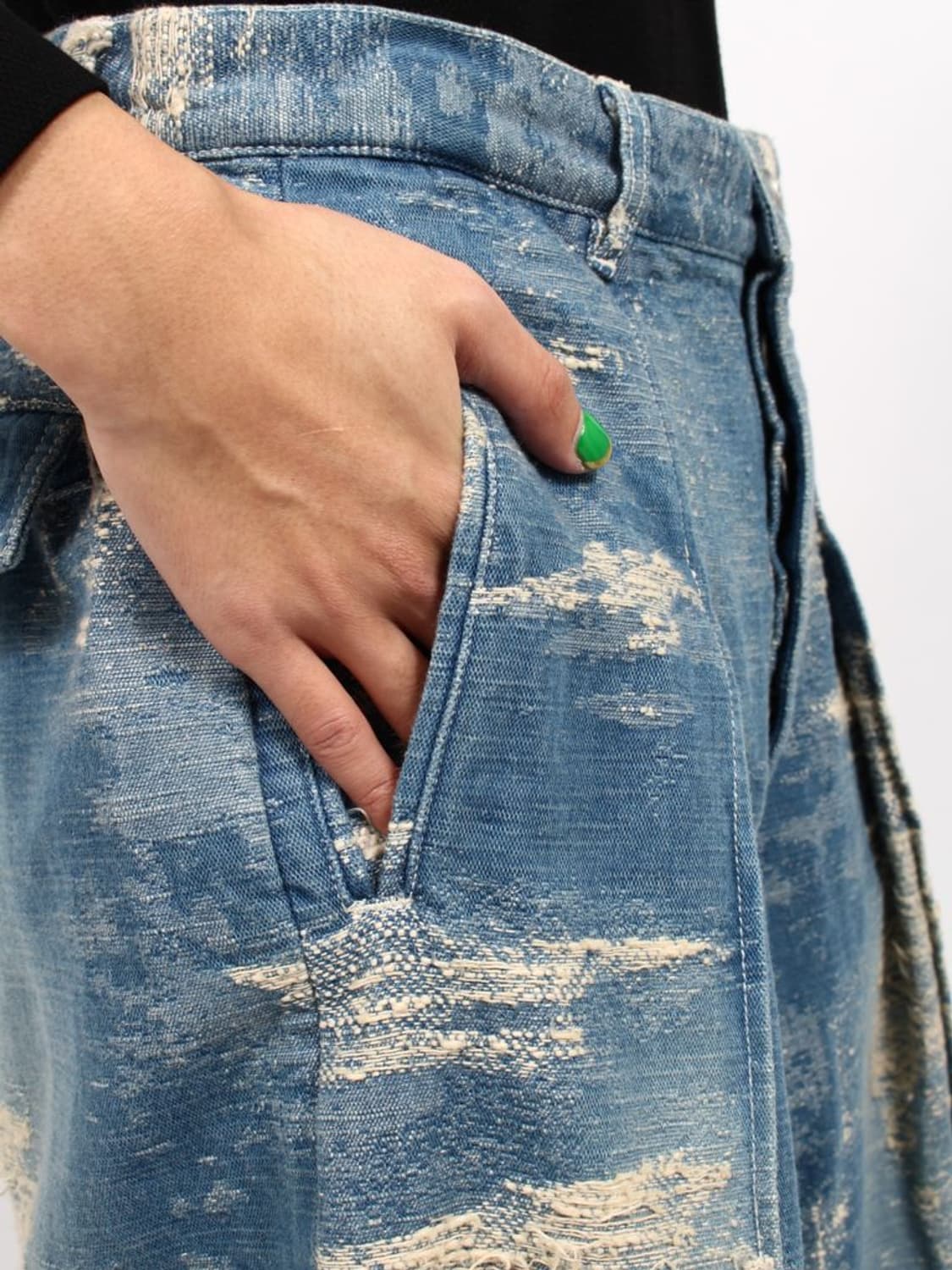 새상품 탁 TAAKK 인디고 블리치 와이드 데님 3사이즈 상품이미지5