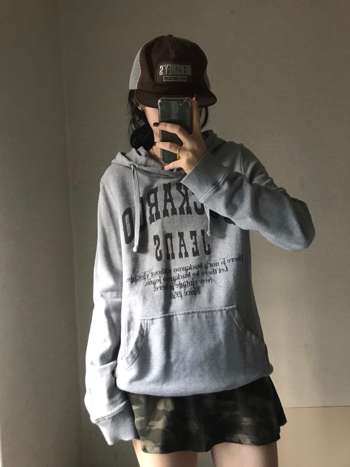 버카루 그레이 빈티지 후드티 상품이미지4