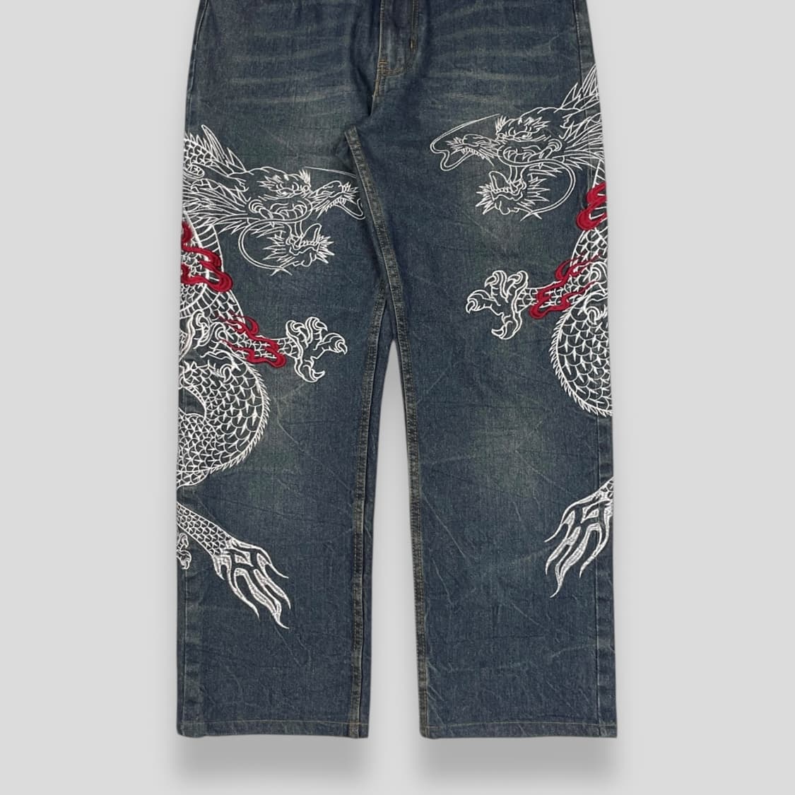 BUKKIR ABOU 자수 데님 팬츠 상품이미지3