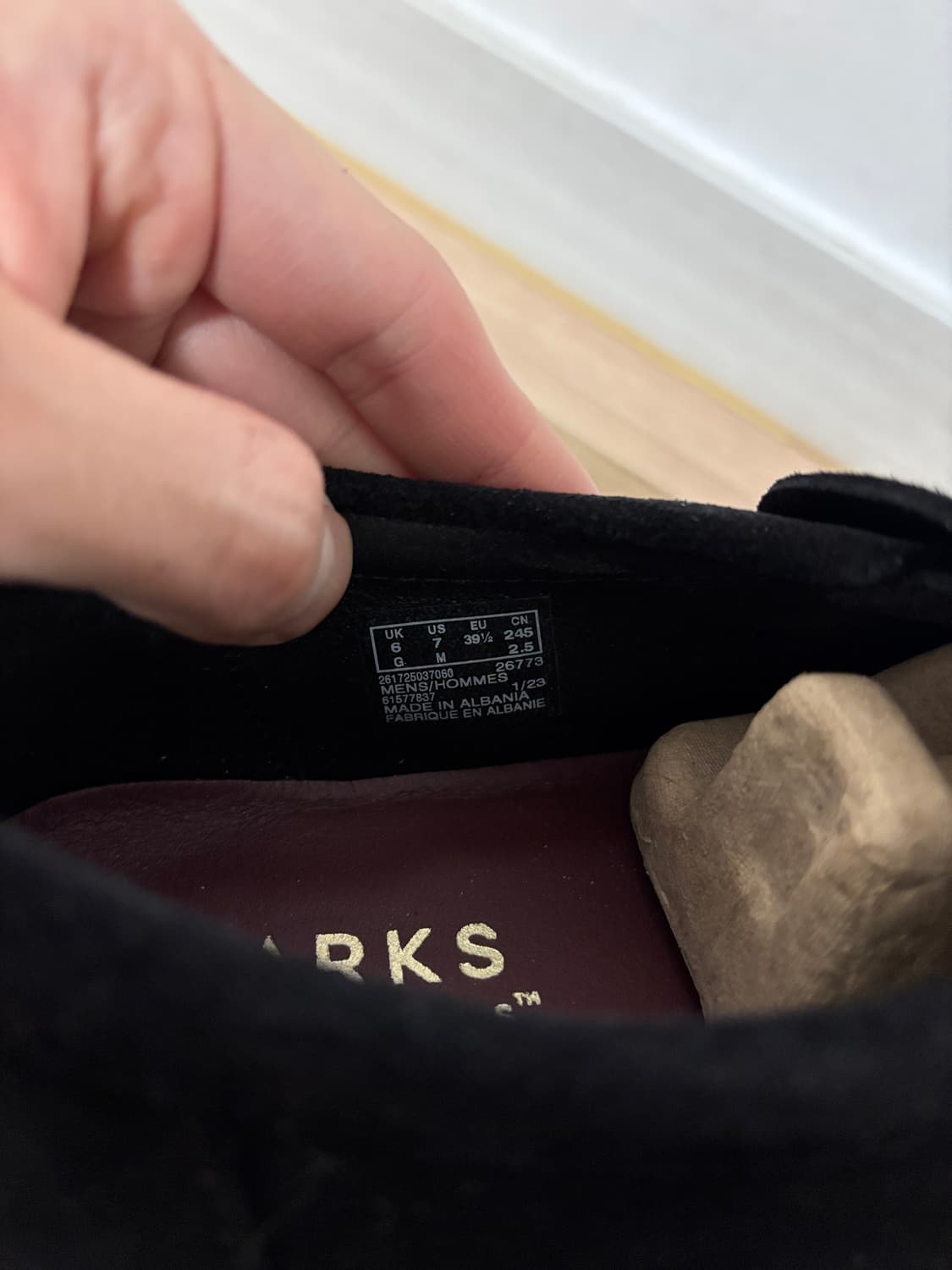 새상품) 245 클락스 왈라비 로퍼 블랙 스웨이드 상품이미지4