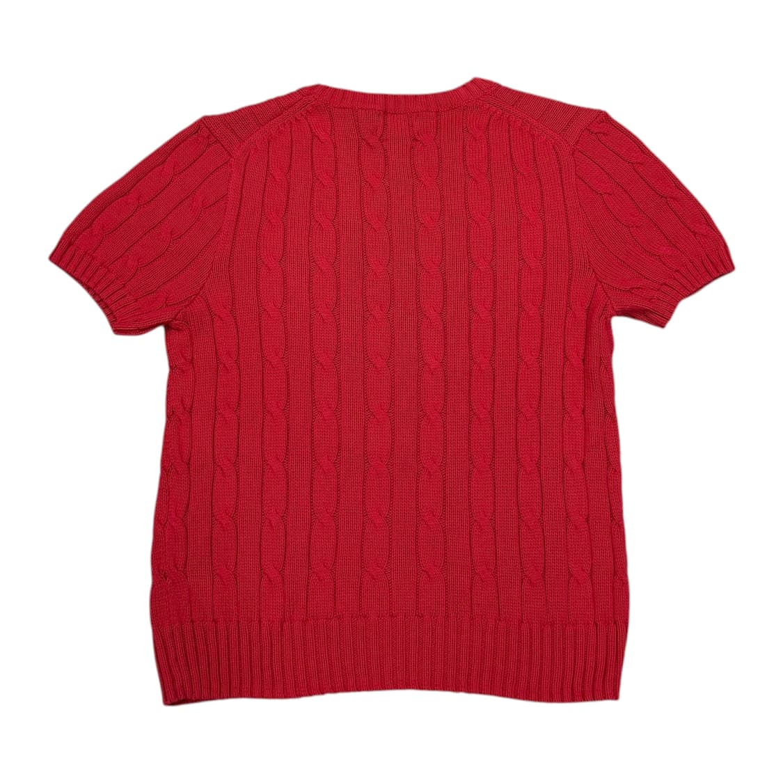폴로 랄프로렌 신형 QR 피마코튼 케이블 반팔니트 레드 L 상품이미지3