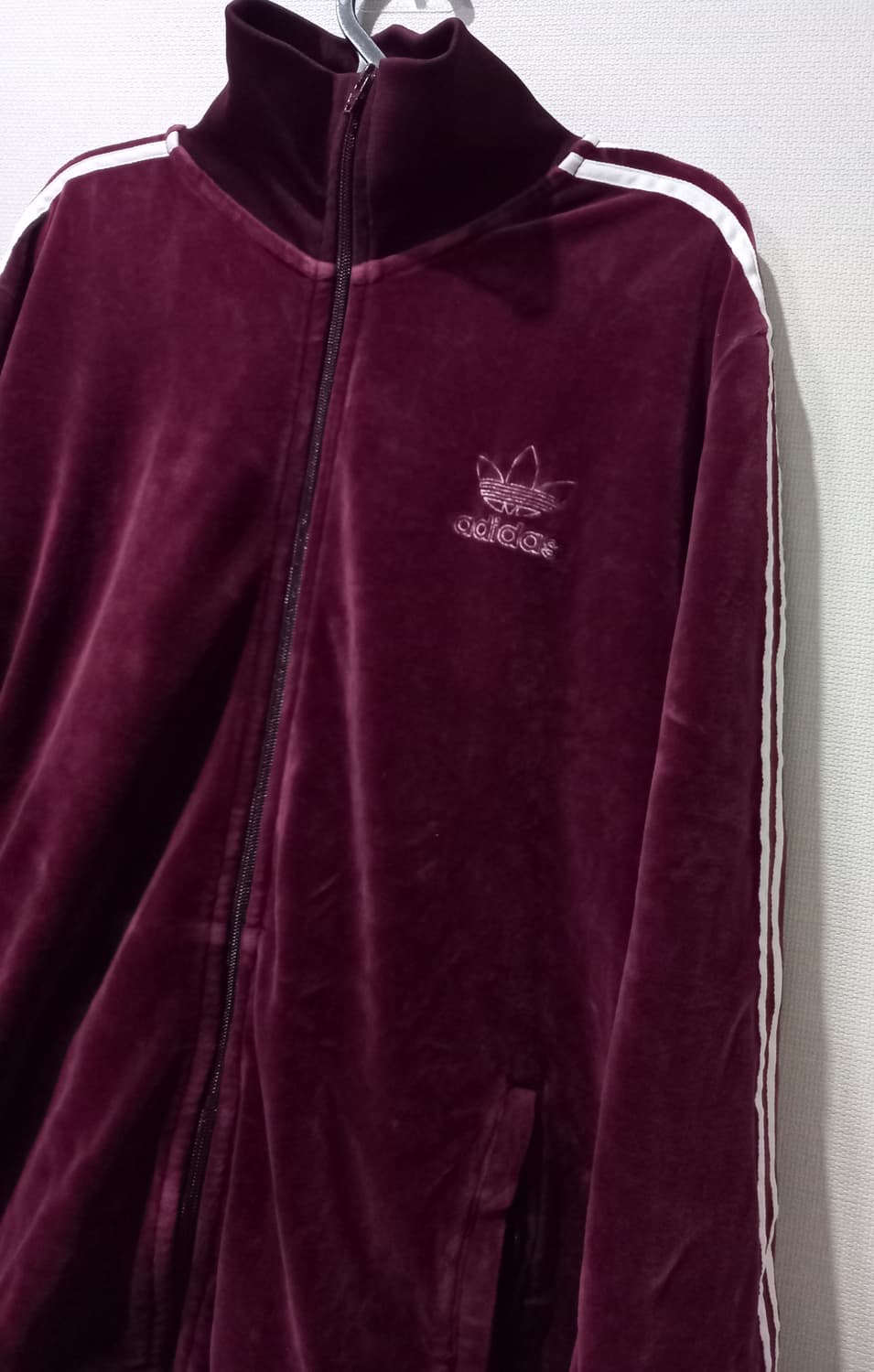 아디다스 벨벳 버건디 마룬 트랙탑 저지 져지집업 105~110 상품이미지2