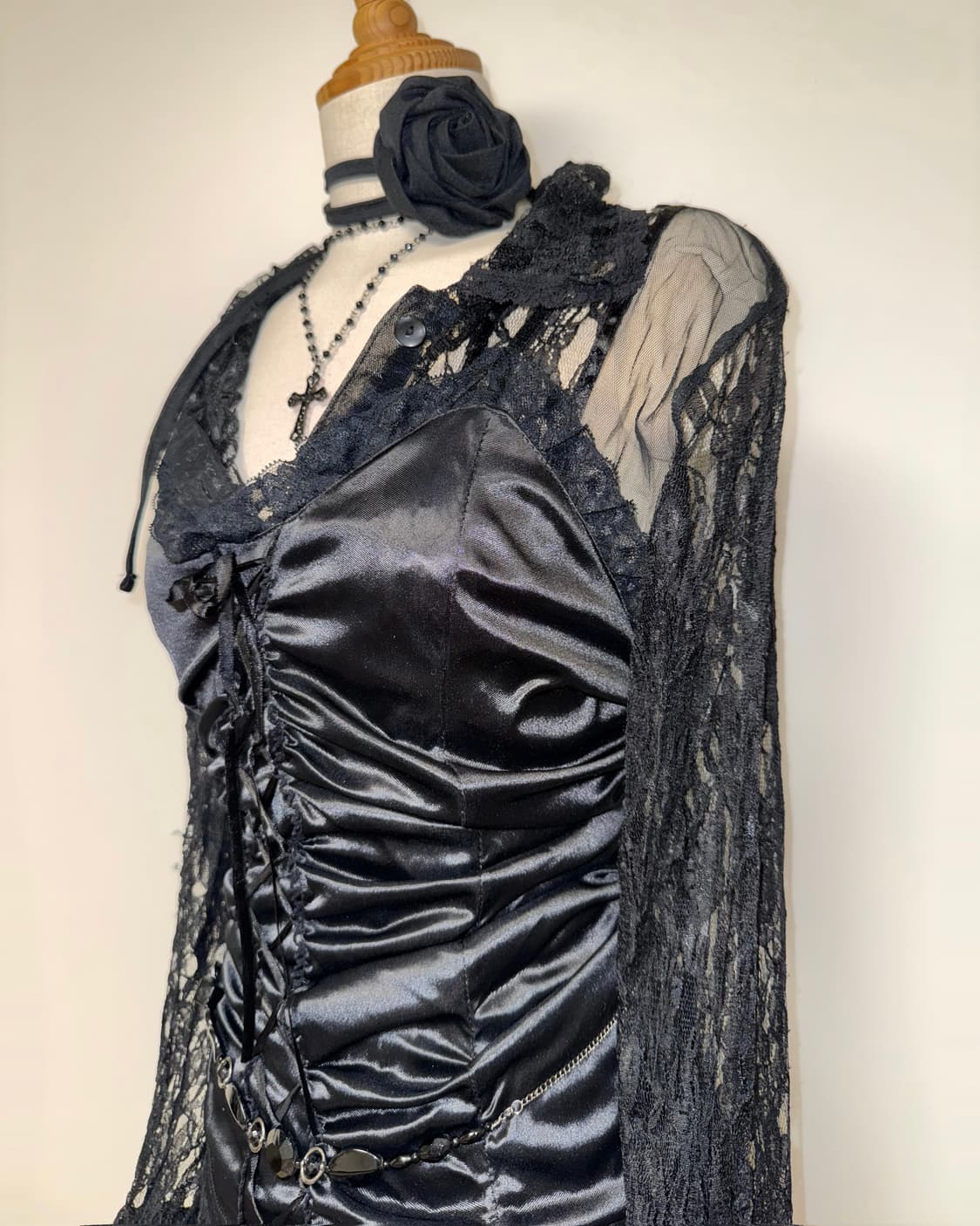 레이스 아일렛 셔링 고스페어리 나시 상품이미지4