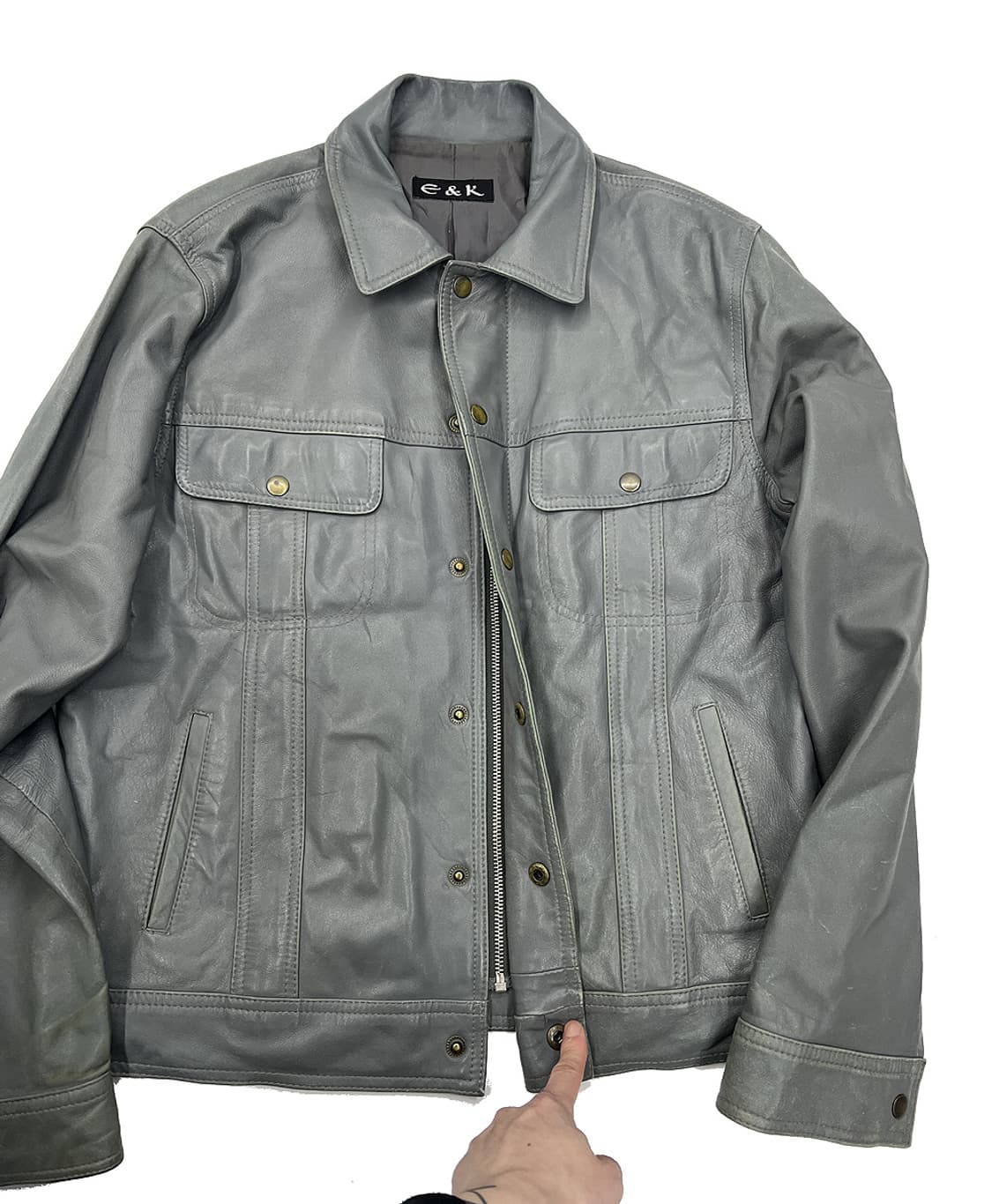 E&K 레더 트러커 자켓 상품이미지4