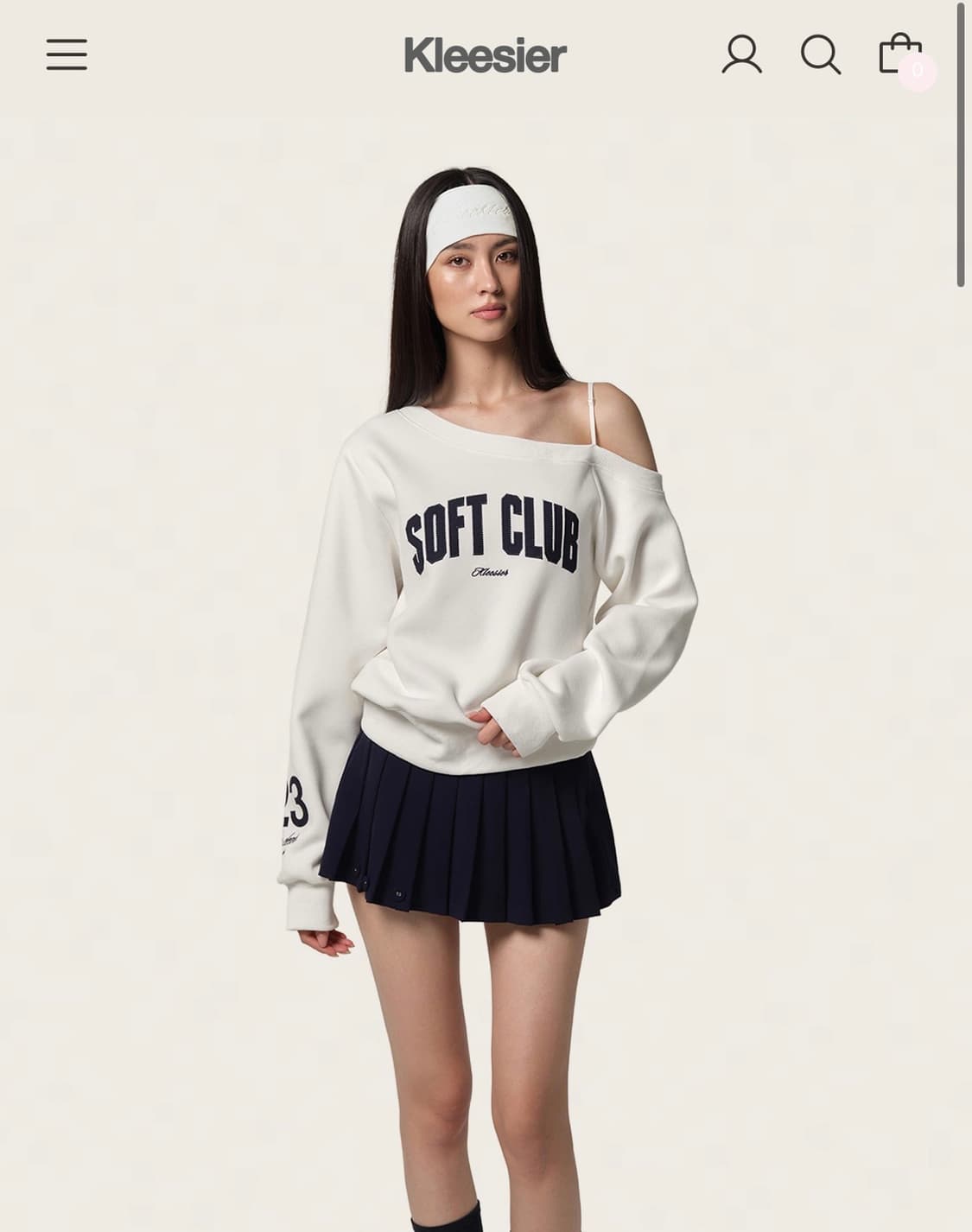 클리시어 25 SOFT line sweatshirt, 화이트 상품이미지1