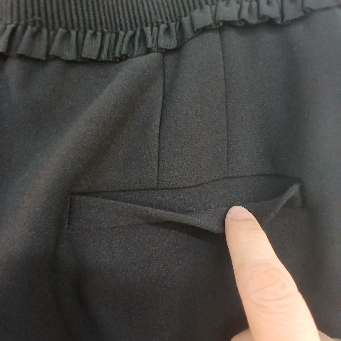 부르다문 블랙 와이드 여성 바지 상품이미지6