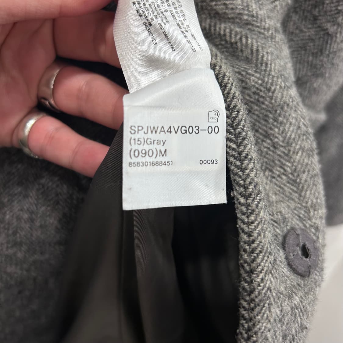 스파오 울헤링본 카라 더플 롱코트 상품이미지4