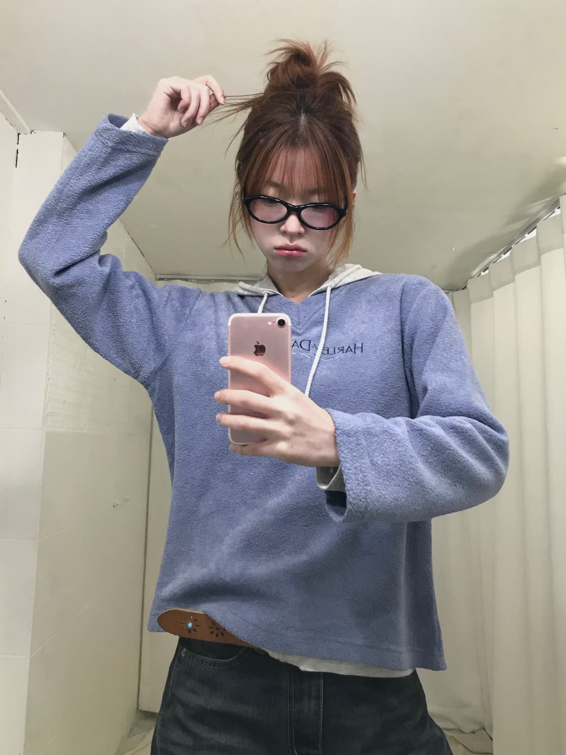 (상의 세트) 할리데이비슨 테리 맨투맨 + 그레이 후드집업 상품이미지3