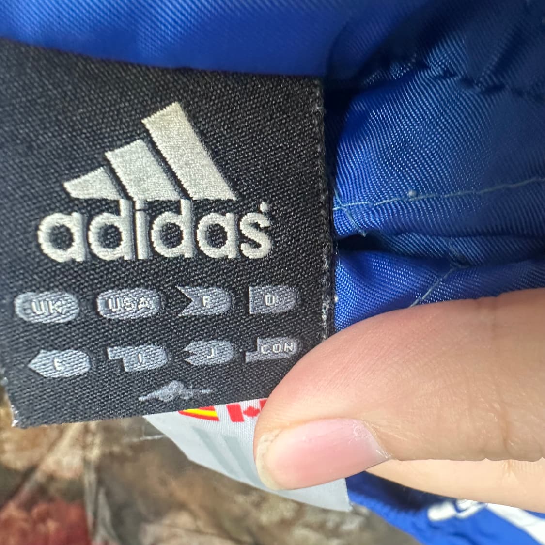 아디다스 빈티지 삼선 퍼포먼스로고 블루누빔트랙팬츠 L 상품이미지3