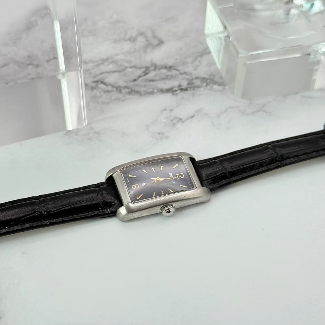 90's00's 빈티지 세이코 루키아 클래식 스퀘어 블랙 다이얼 워치 상품이미지6