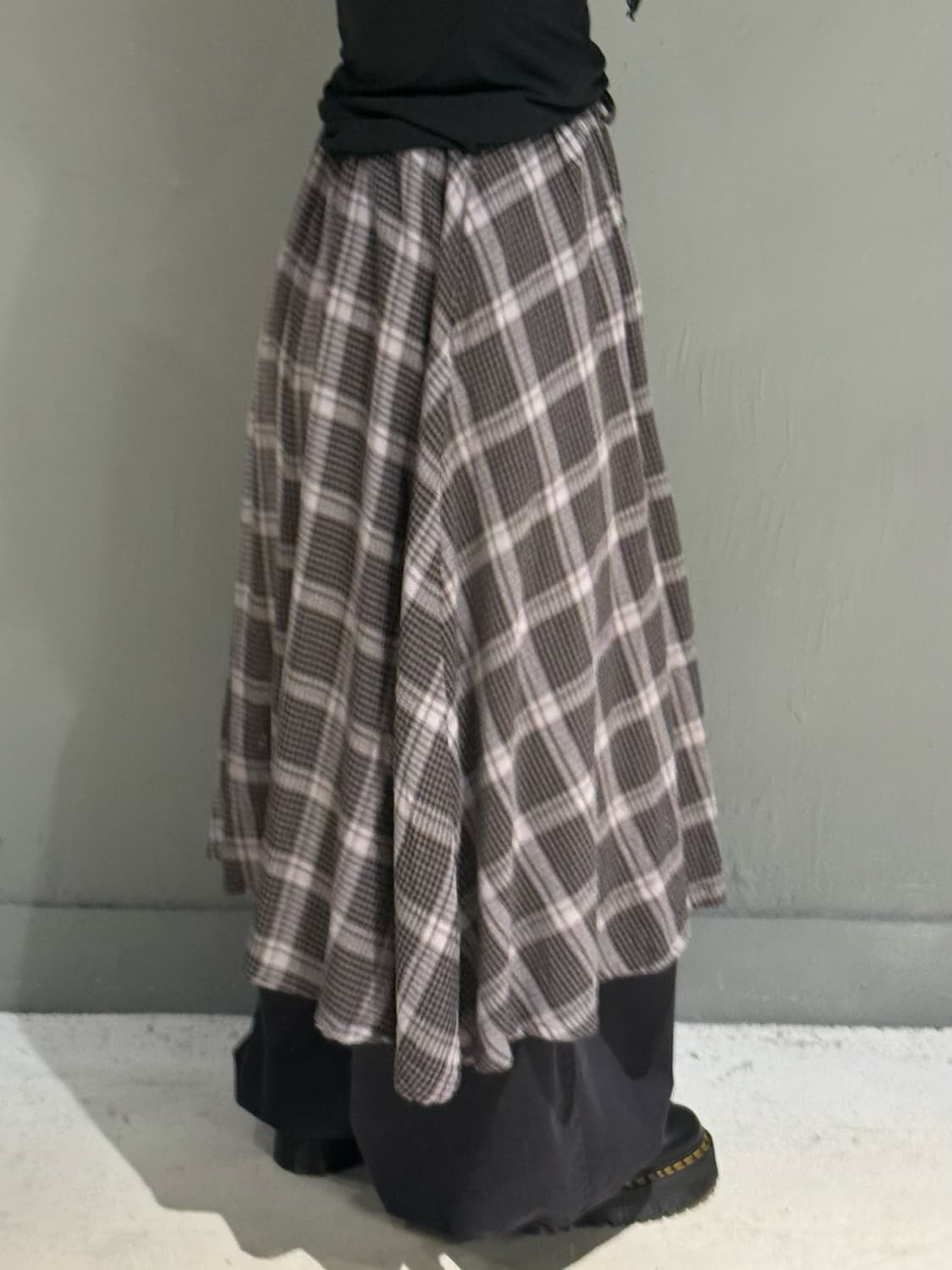 check pattern wrap detail skirt 상품이미지2