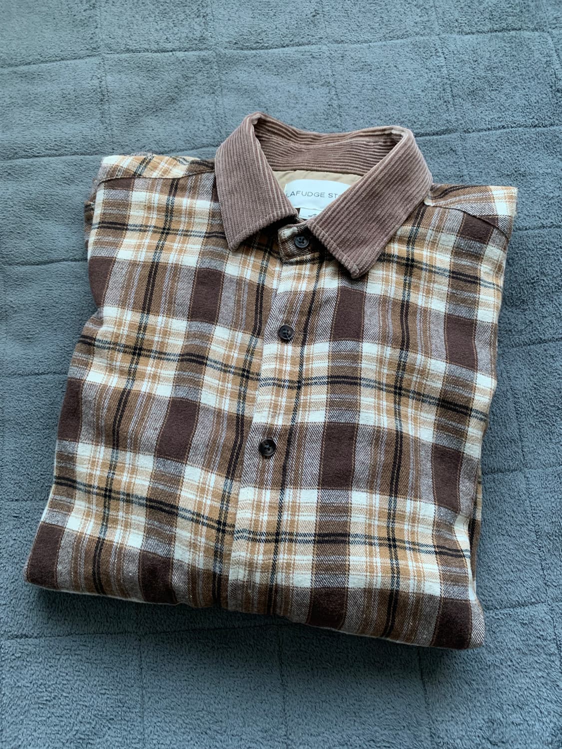 라퍼지스토어 코듀로이 칼라 빅 오버 체크 셔츠자켓L 상품이미지7