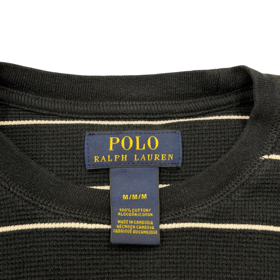 폴로 랄프로렌 와플 스트라이프 긴팔티 블랙 M 상품이미지3