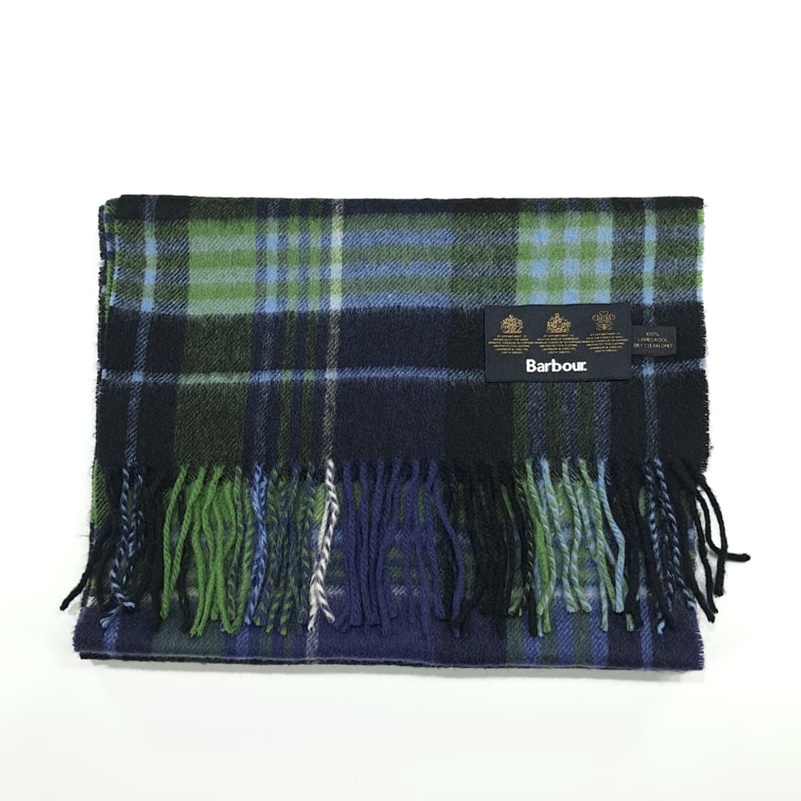 MX327 바버 로얄 네온그린 타탄체크 램스울 목도리 머플러 상품이미지6