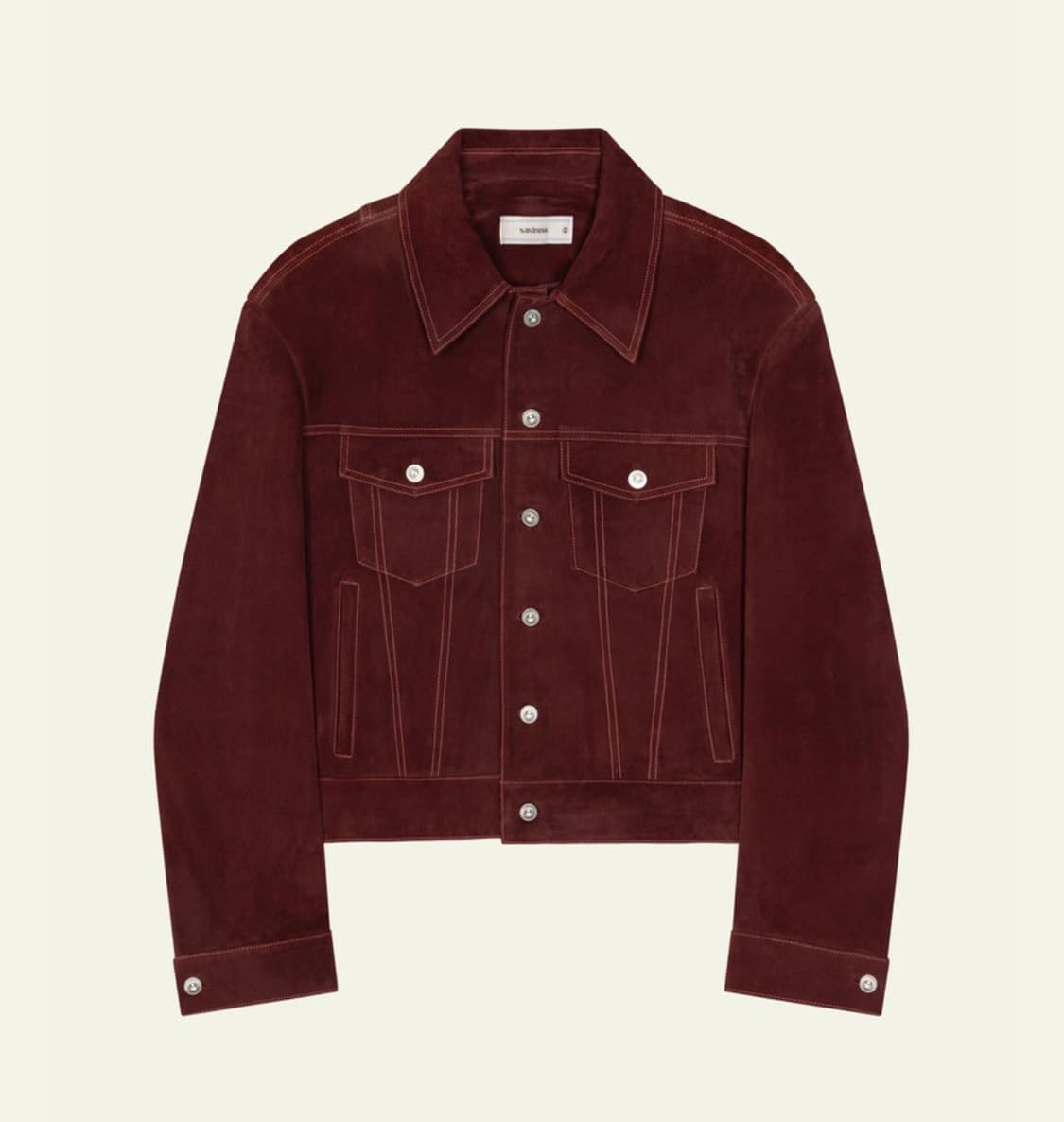 웨이비니스 waviness 스웨이드 트러커 버건디 미개봉 1사이즈 판매 상품이미지1