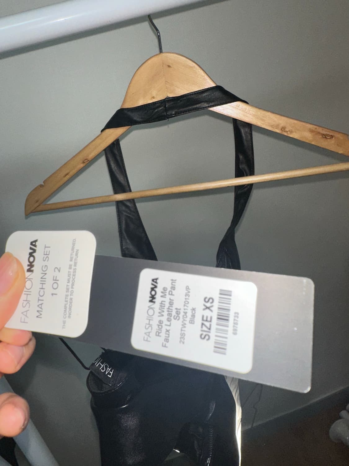 Fashion nova 패셔노바 레더 나시 팬츠 세트  상품이미지7