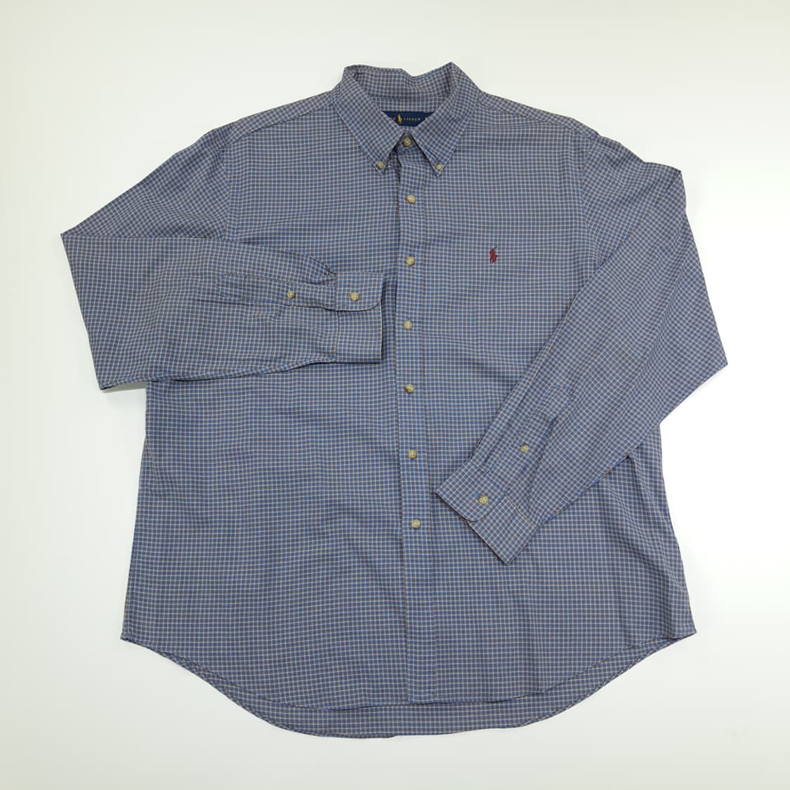 CN785 2XL 폴로랄프로렌 스모크블루 마이크로타탄체크 긴팔 셔츠 남방 상품이미지2