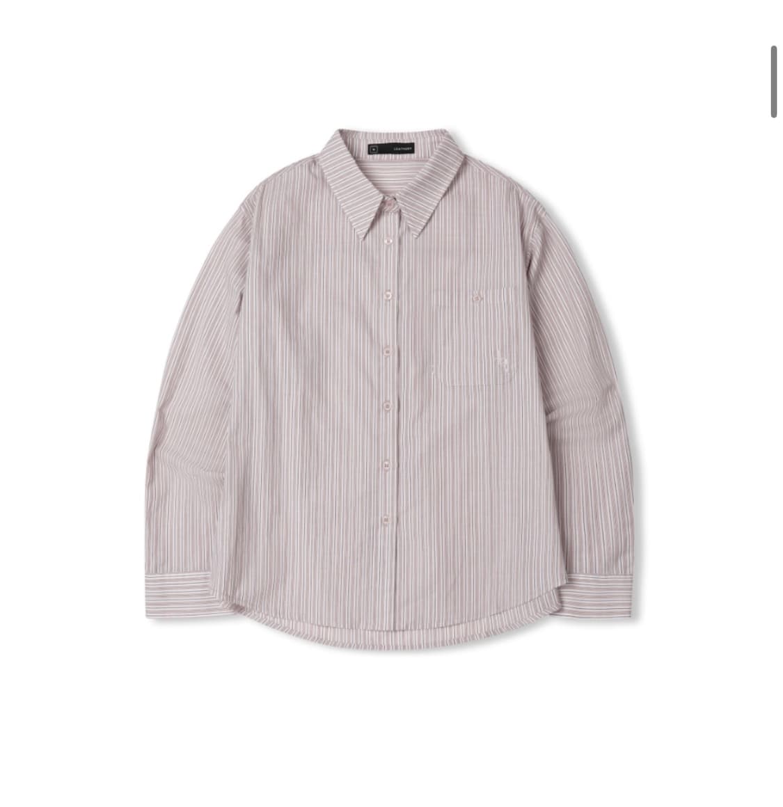 (새상품)(S) 레더리 스몰 로고 스트라이프 코튼 셔츠 [PINK] 상품이미지8