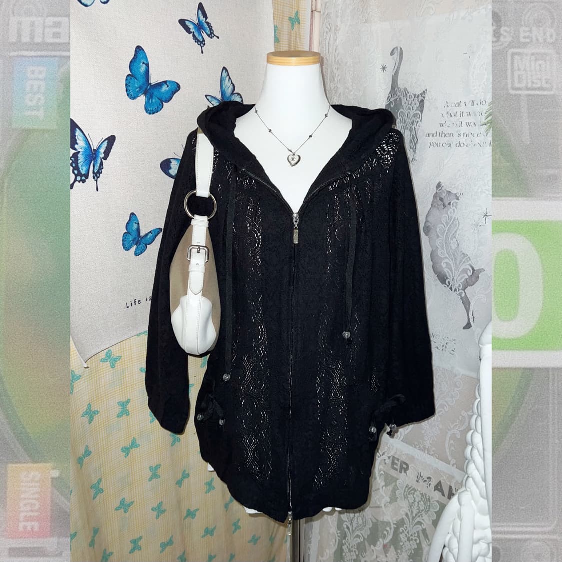 블랙 레이스 투웨이 집업 상품이미지5