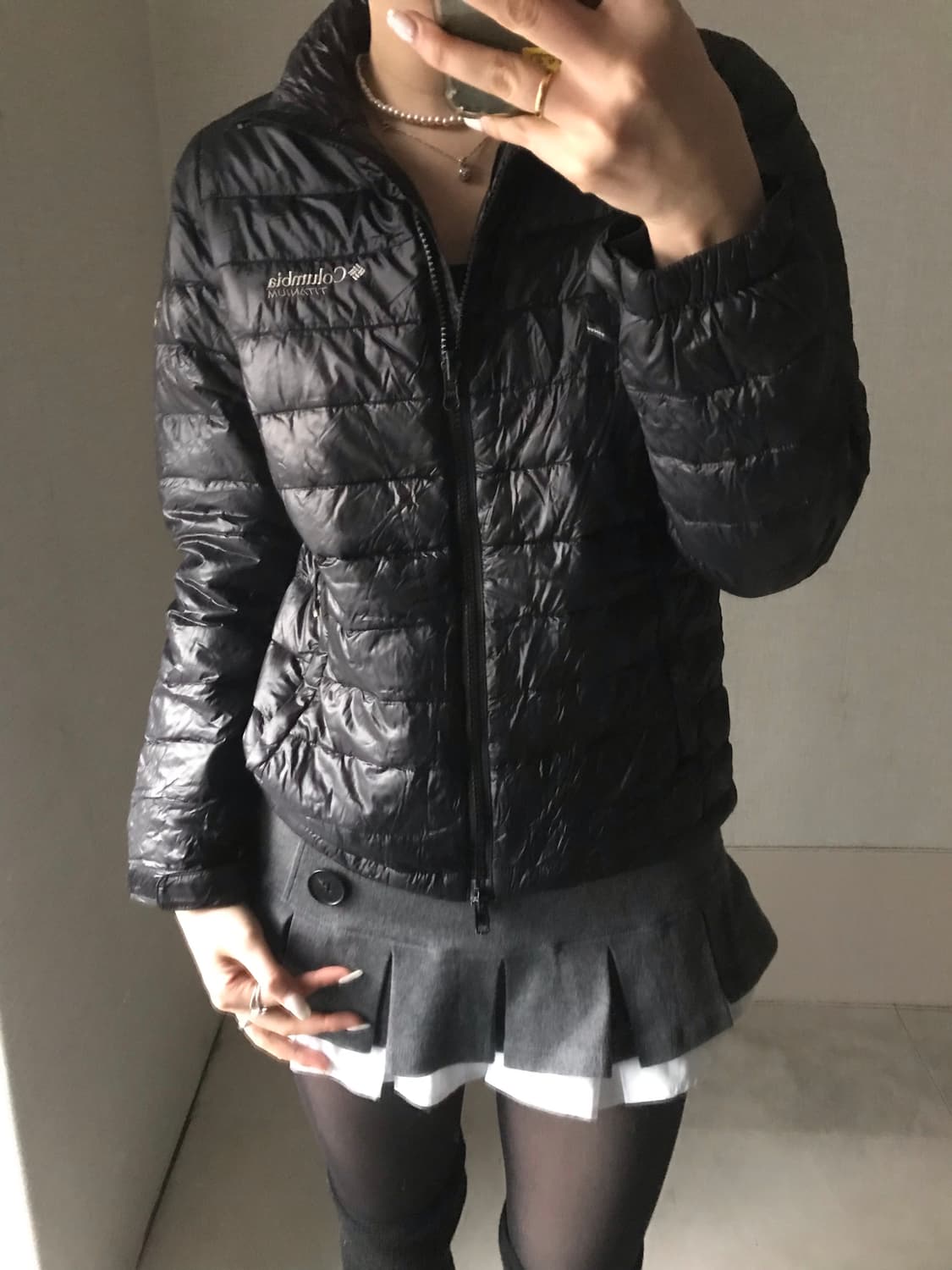 콜롬비아 블랙 경량패딩 상품이미지5