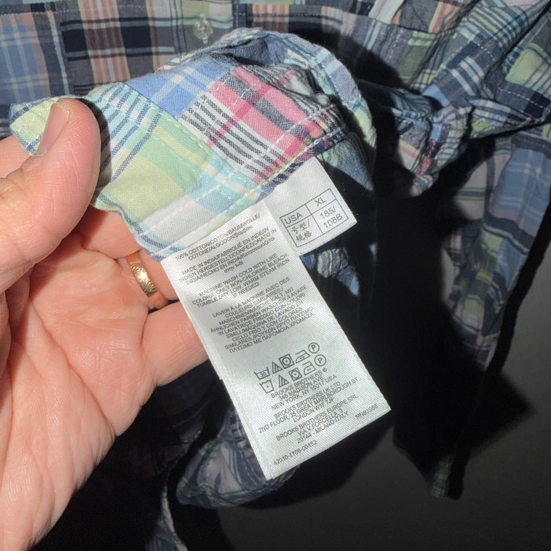 브룩스브라더스 남성 패치워크 패턴 셔츠 XL (남성 105) 상품이미지9