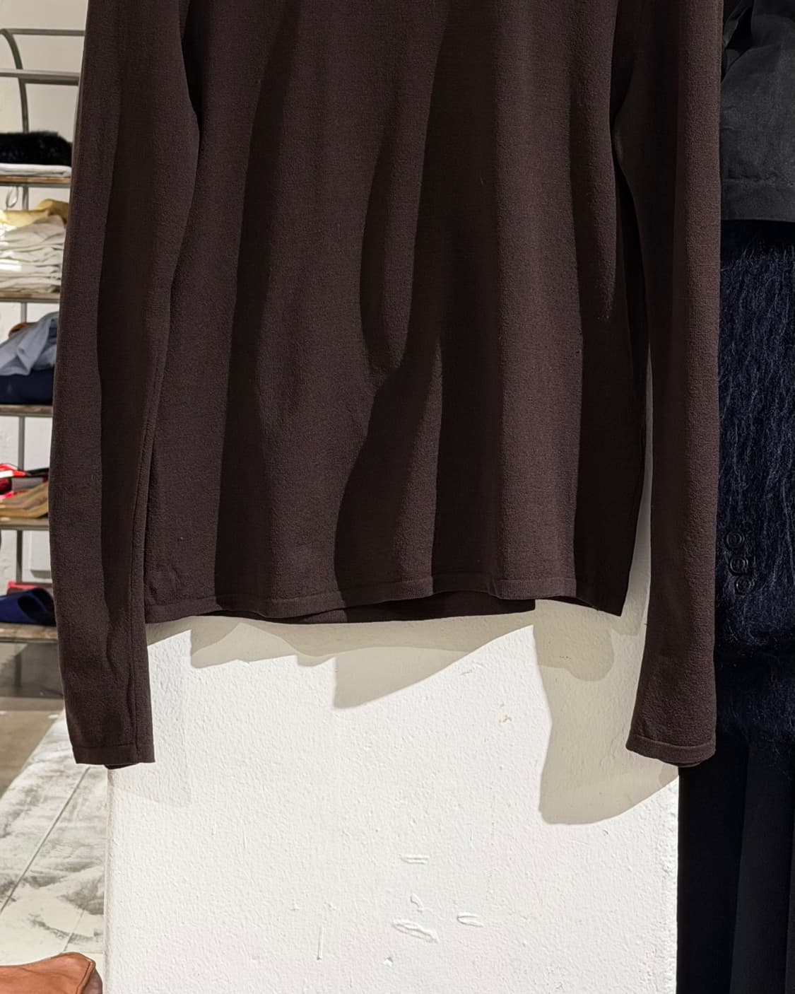 질샌더 다크브라운 베이직 울 니트 스웨터 상품이미지5