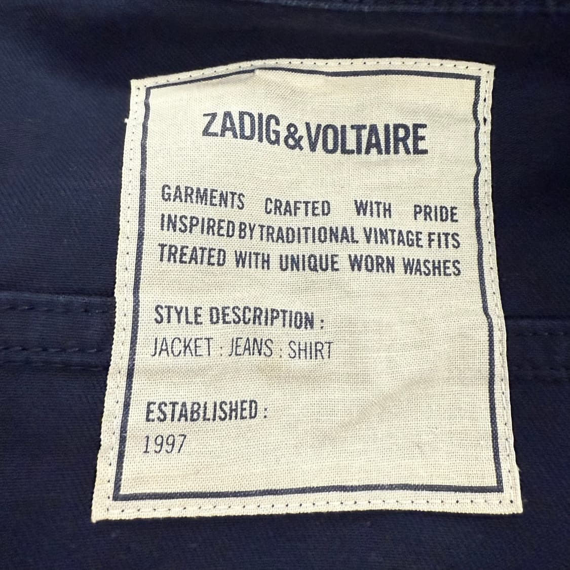 [정품/XS] 자딕앤볼테르 네이비 셔츠 자켓 패치 장식 b10 상품이미지5