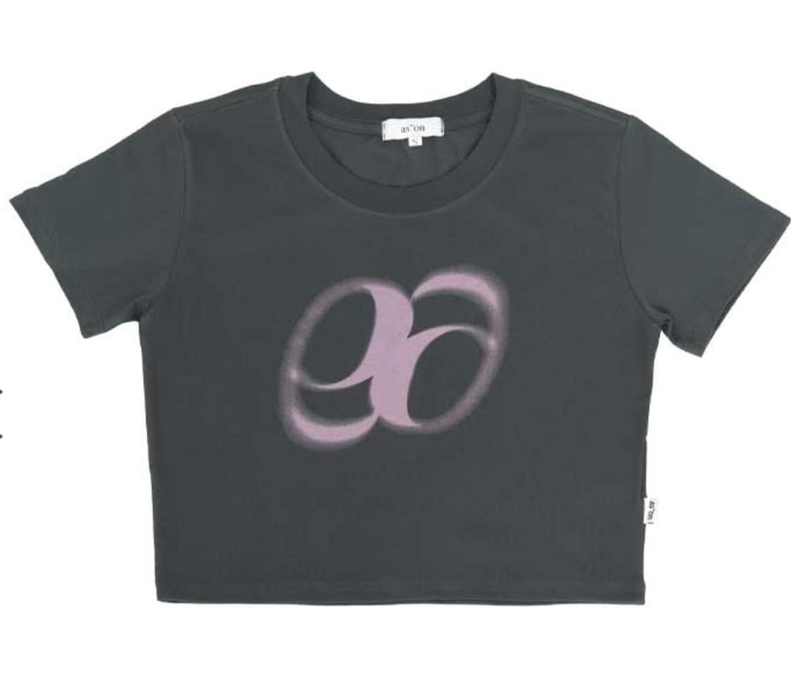 HOLIDAY CROPPED T-SHIRT / CHARCOAL 상품이미지1