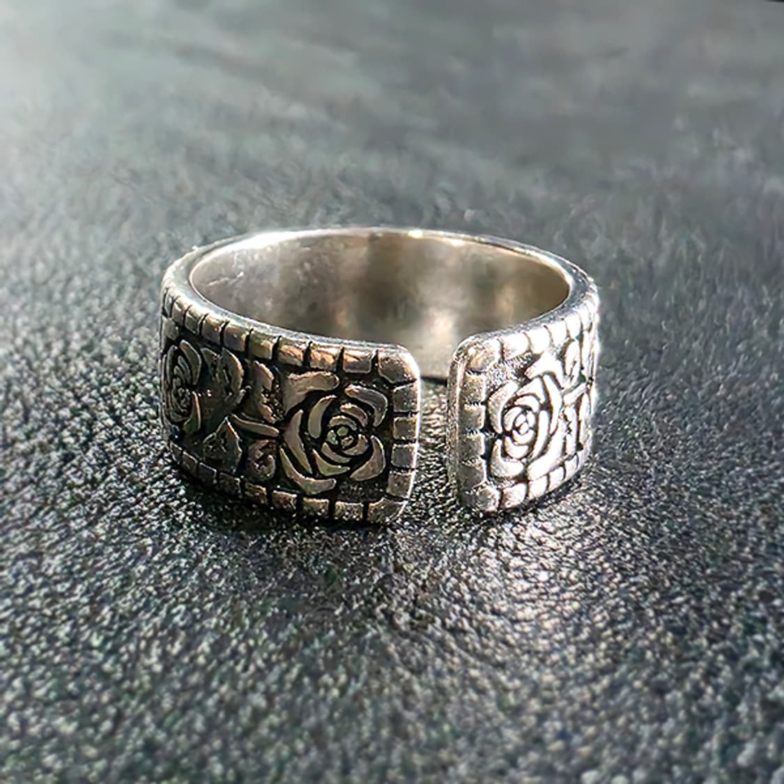 Ayn 실버 남자 엔틱 빈티지 명품 고대 장미 눈 반지 상품이미지5