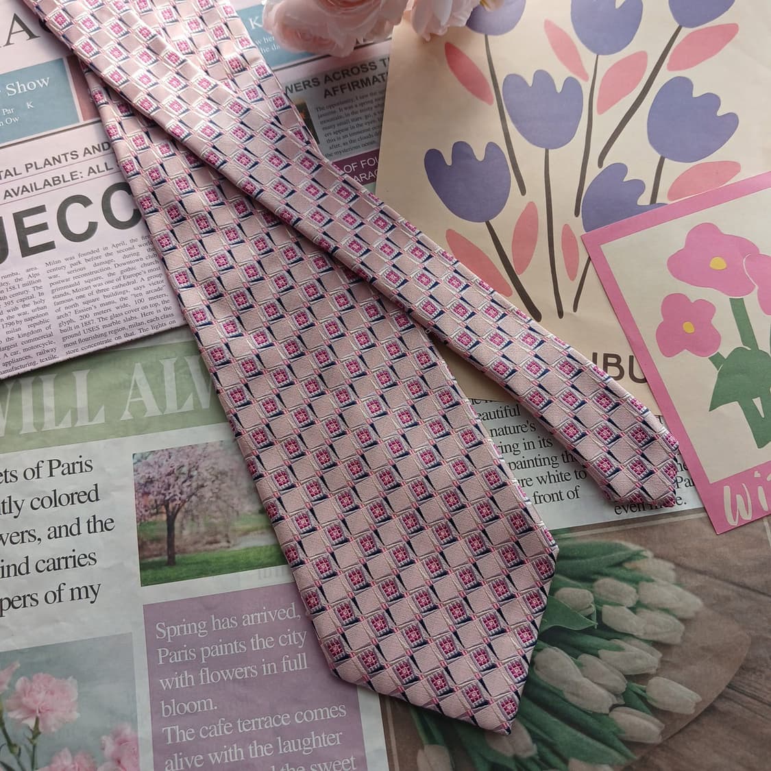 니나리치 실크 지오메트릭 넥타이 9.8cm A+등급 A18592
 상품이미지3