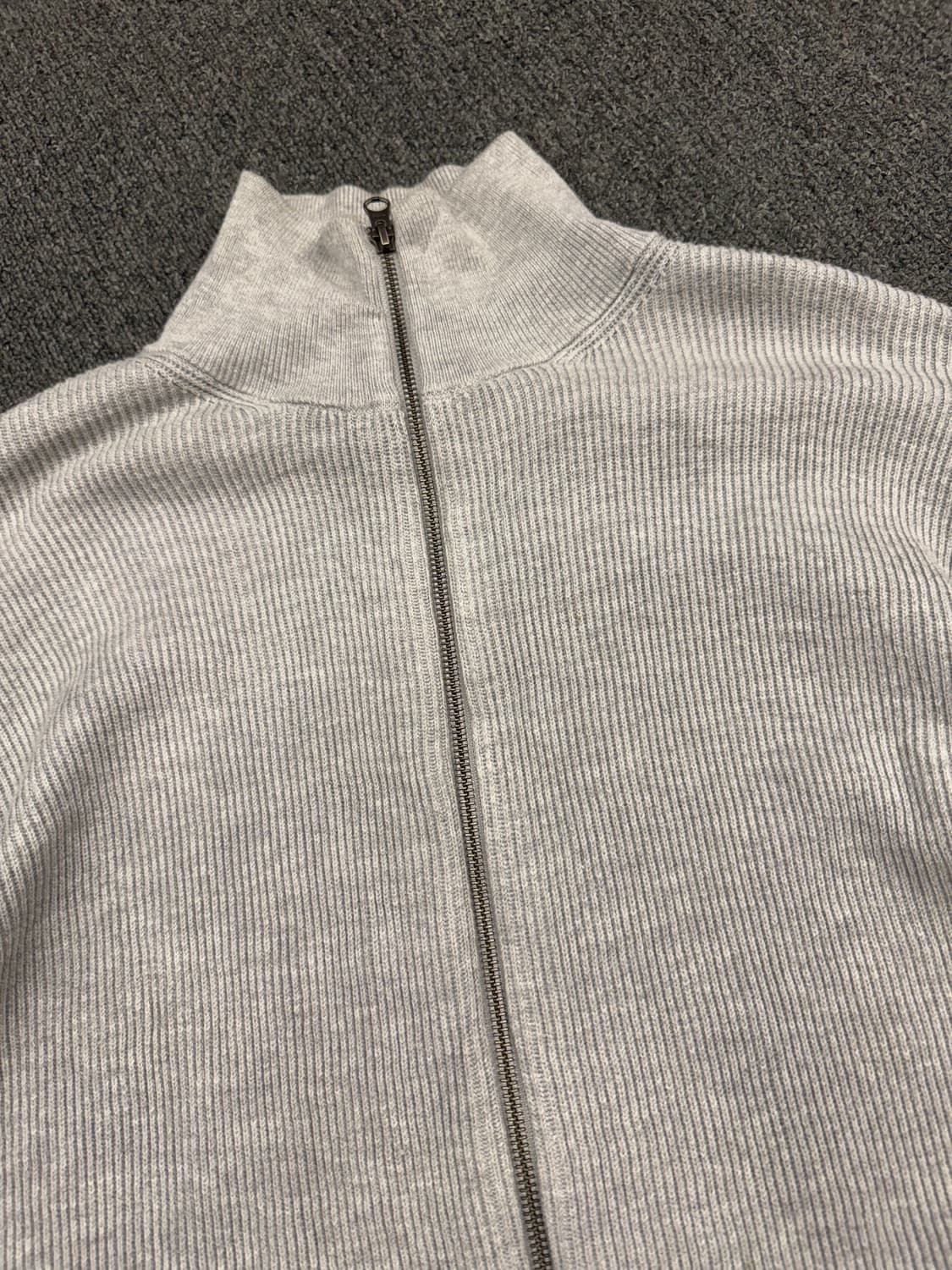 S)Japanese vintage 그레이 니트 집업 상품이미지3