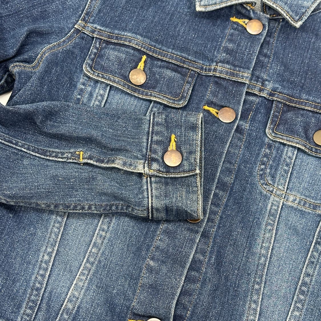 재팬 빈티지 중청 슬림 청자켓 데님 자켓 워싱 핀터 보헤미안 y2k 상품이미지5