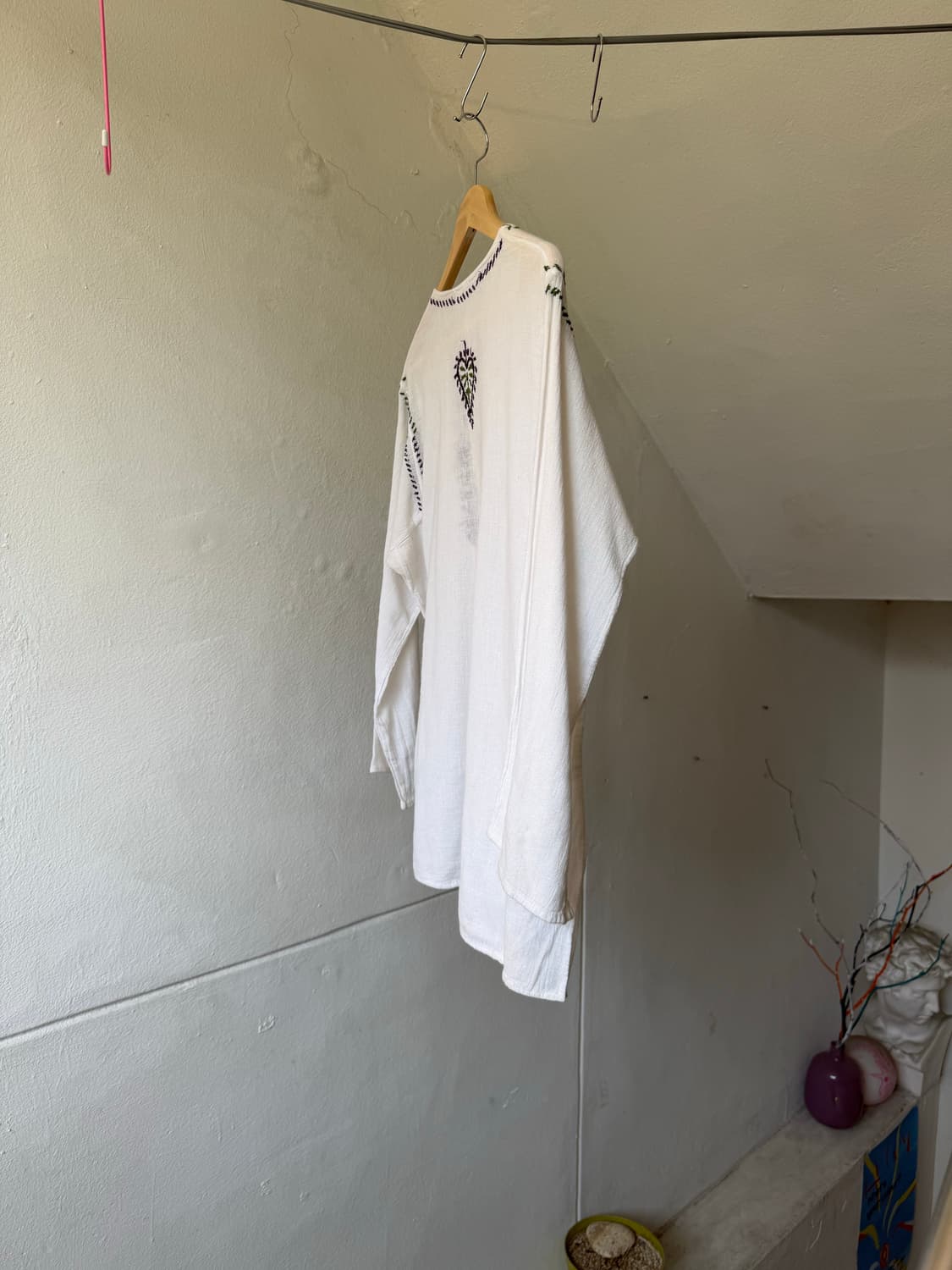 에스닉 자수 롱 거즈 하프 슬리브 상품이미지7