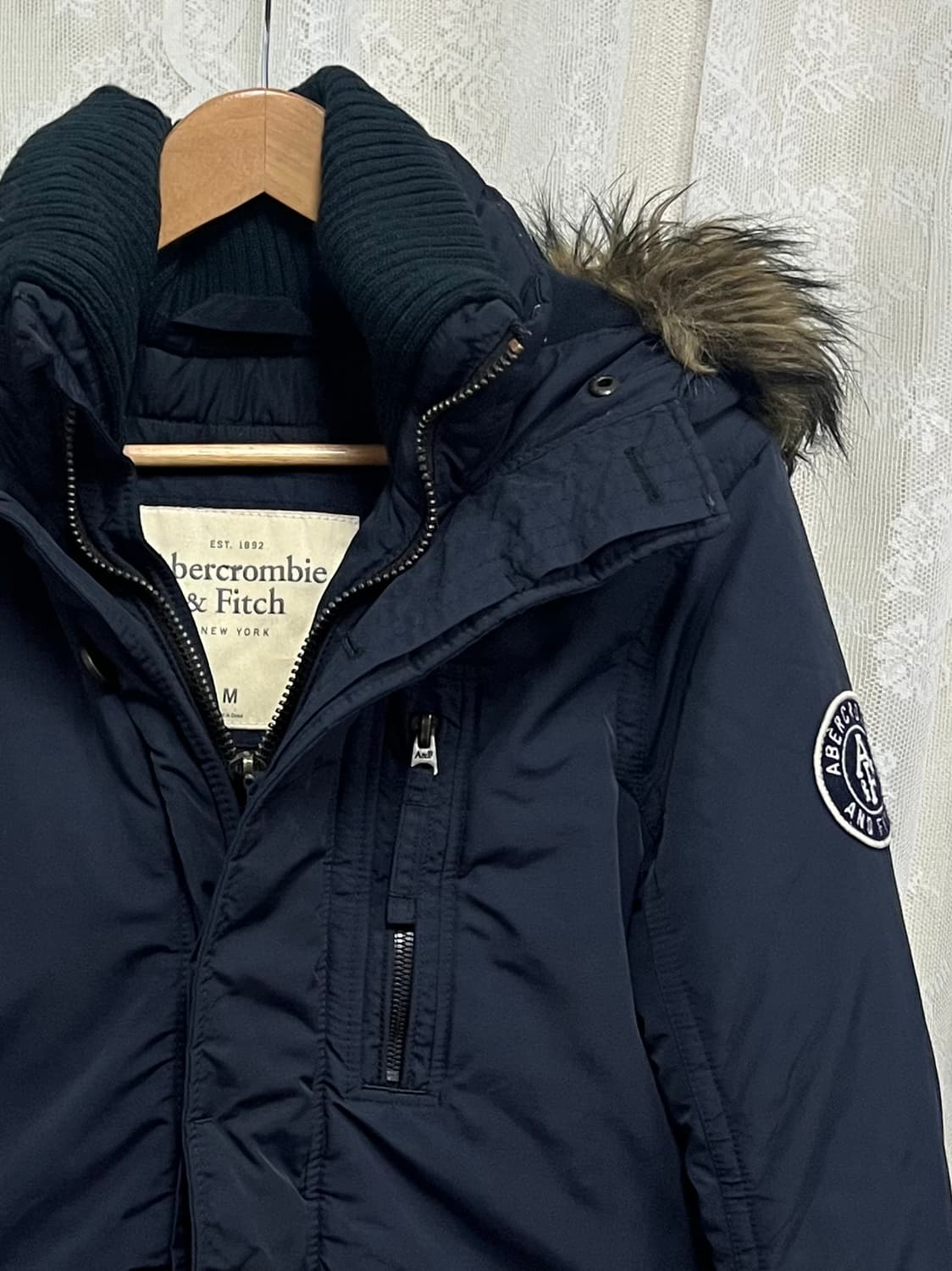 M) 아베크롬비 빈티지 파카 패딩 점퍼 네이비 상품이미지3