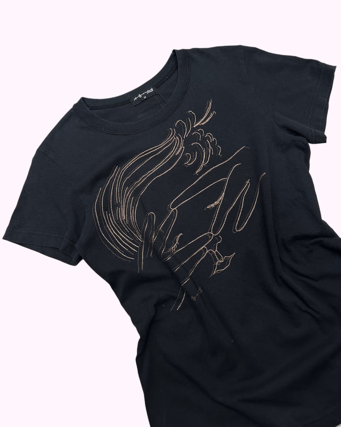 abstract face stitch t-shirt 상품이미지2